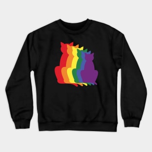 Cats sitting in a rainbow Crewneck Sweatshirt